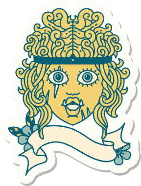 Bir insan tarafından çizilmiş bir ork barbar karakterinin çıkartması.