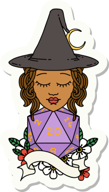 Bir insan tarafından çizilmiş 20 zarlı insan büyücüsünün çıkartması.