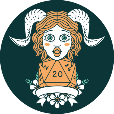 Bir insan tarafından çizilmiş doğal yirmi zar atma ikonu