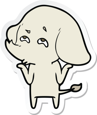 Bir insan tarafından çizilmiş karikatür filinin çıkartması.