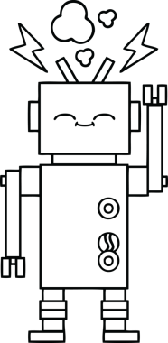 Bir insan tarafından çizilmiş robot çizimi