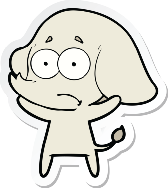 Bir insan tarafından çizilmiş belirsiz bir filin çıkartması.