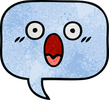 Bir insan tarafından çizilmiş bir konuşma baloncuğunun retro grunge doku karikatürü