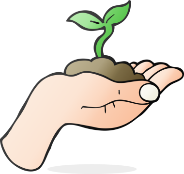 Bir insan tarafından çizilmiş el yapımı karikatür filizleri.