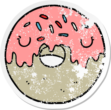 Bir insan tarafından çizilmiş karikatür çöreğinin sıkıntılı etiketi