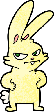 Bir insan tarafından çizilmiş çizgi film tavşanı