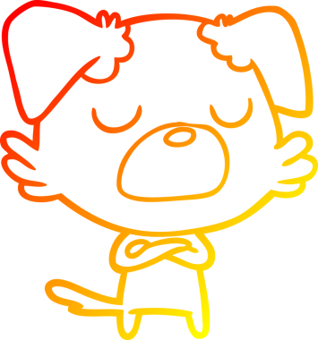 Bir insan tarafından çizilmiş çizgi film köpeğinin sıcak çizgi çizimi