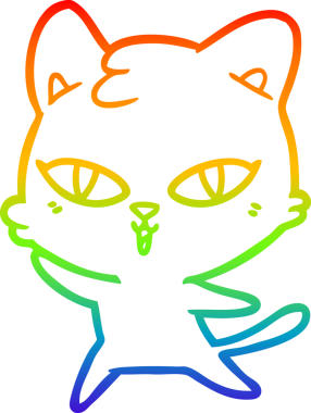 gökkuşağı gradyanı çizimi bir insan tarafından çizilmiş çizgi film kedisi