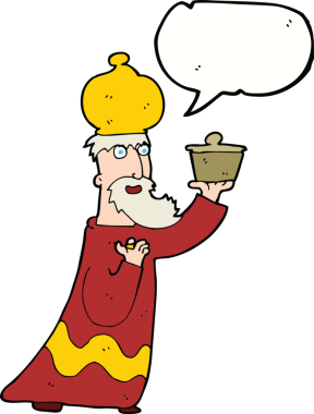 Bir insan tarafından çizilmiş üç bilge adamdan biri.