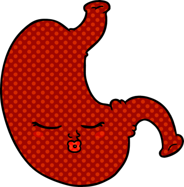 Bir insan tarafından çizilmiş midem.