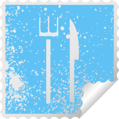 Bir insan tarafından çizilmiş çatal ve bıçak sembolü.