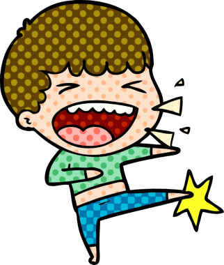 Bir insan tarafından çizilmiş gülen adam.