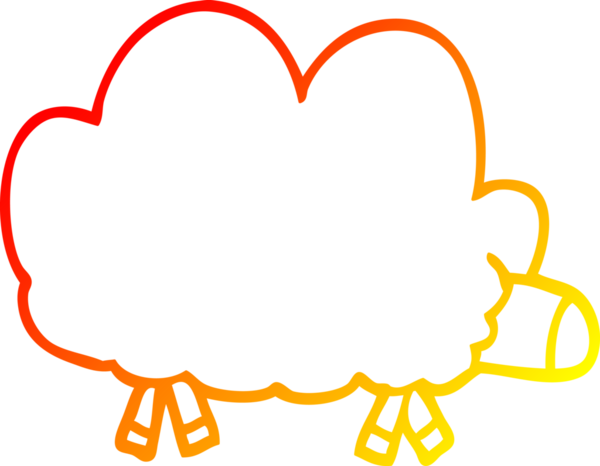 Bir insan tarafından çizilmiş bir koyunun sıcak çizgi çizimi