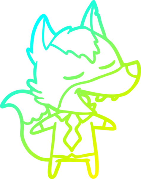 Bir çizgi film karakteri kurdunun insan tarafından çizilmiş gülen soğuk çizgi çizgisi.