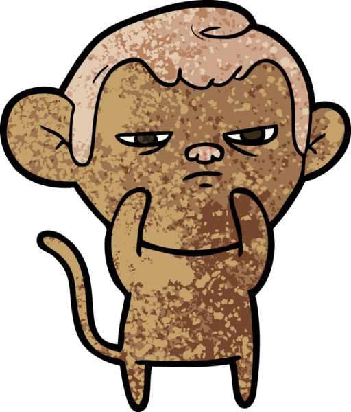 Bir insan tarafından çizilmiş çizgi maymun.