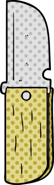 Bir insan tarafından çizilmiş katlanmış çizgi film bıçağı.