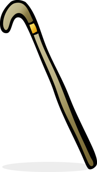 Bir insan tarafından çizilmiş çizgi film bastonu.