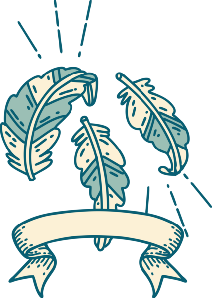 Bir insan tarafından çizilmiş dövme tüylü parşömen.