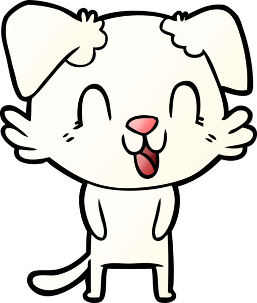 Bir insan tarafından çizilmiş gülen çizgi film köpeği.