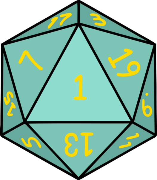 Retro Dövme Biçimi Doğal 1D20 zar bir insan tarafından çizildi