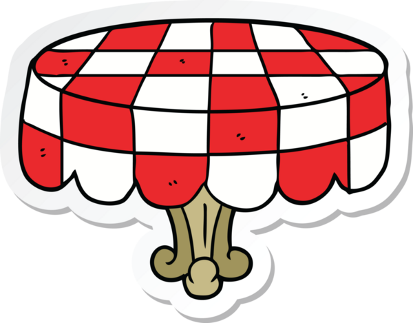 Bir insan tarafından çizilmiş bir karikatür masasının çıkartması.