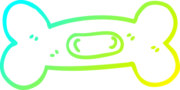 Bir insan tarafından çizilmiş bir evcil hayvan kemiğinin soğuk gradyan çizimi