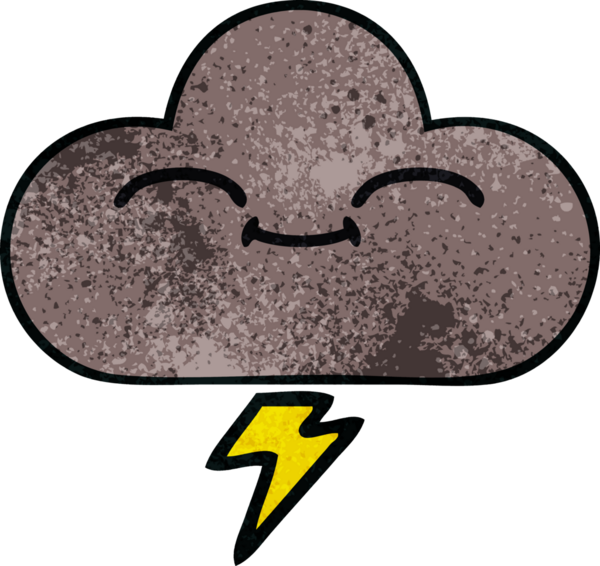 Bir insan tarafından çizilmiş fırtına bulutunun retro grunge deseni.