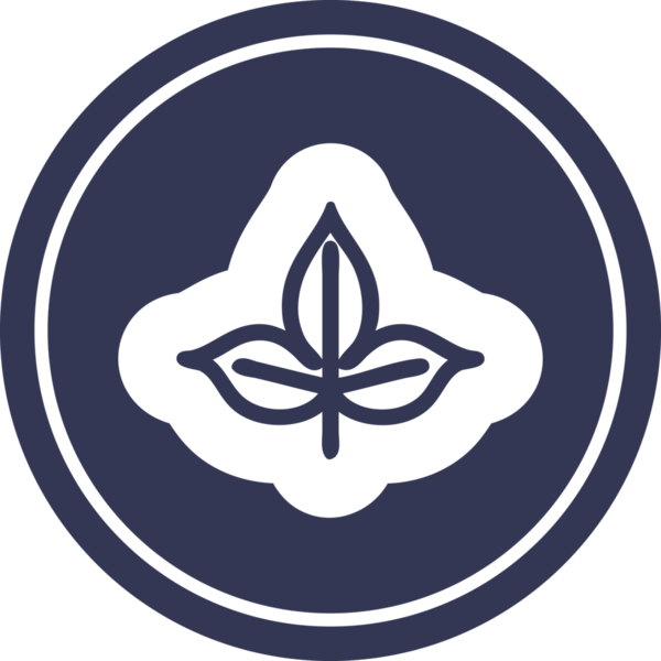 Bir insan tarafından çizilmiş doğal yaprak dairesel simgesi