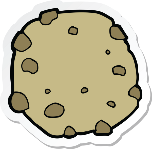 Bir insan tarafından çizilmiş çizgi film kurabiyesinin çıkartması.