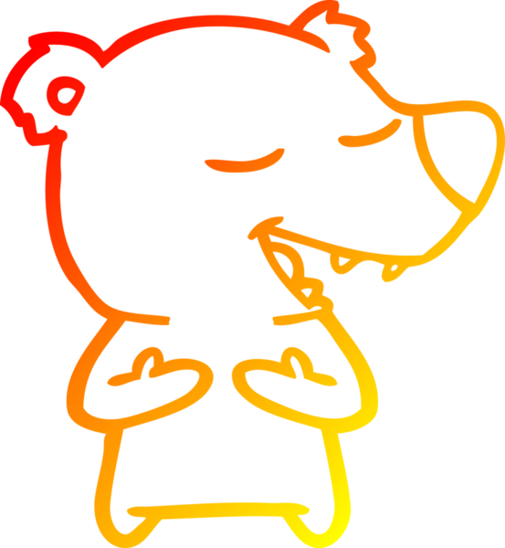 Bir insan tarafından çizilen çizgi film ayısının sıcak çizgi çizimi