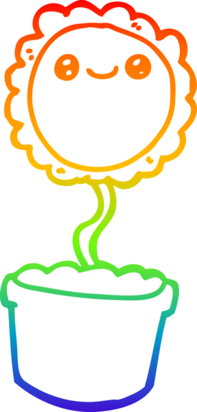 gökkuşağı gradyan çizimi bir insan tarafından çizilmiş bir karikatür çiçeği