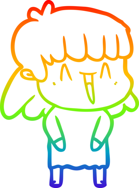 gökkuşağı gradyan çizimi bir insan tarafından çizilmiş bir karikatür kadın