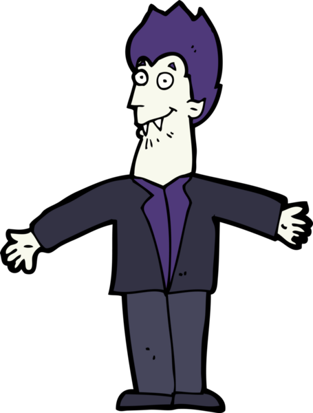 Bir insan tarafından çizilmiş vampir adam çizgi filmi.