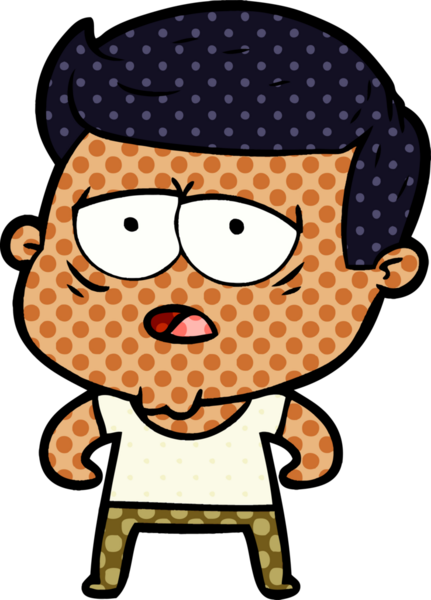 Bir insan tarafından çizilmiş yorgun bir adam.