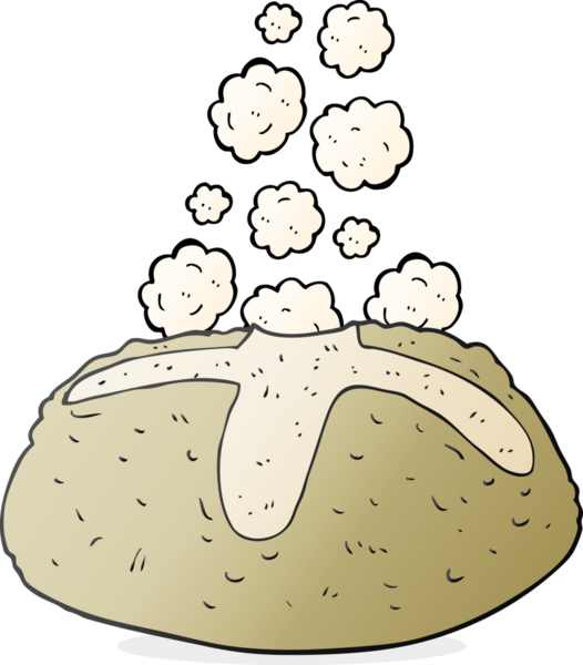 Bir insan tarafından çizilmiş bir somun ekmek.