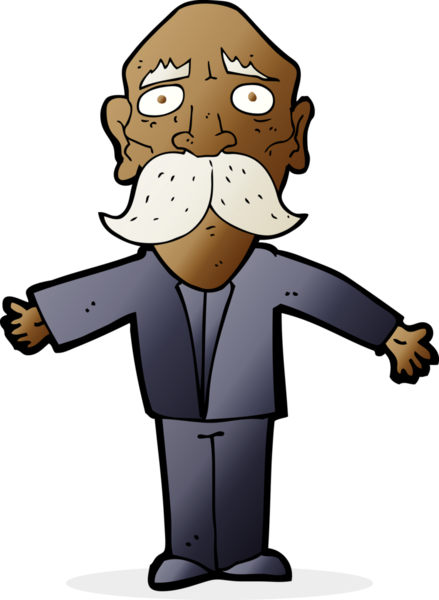 Bir insan tarafından çizilmiş yaşlı bir adam hayal kırıklığına uğradı.