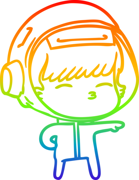 gökkuşağı gradyan çizimi bir insan tarafından çizilmiş meraklı astronot çizgi