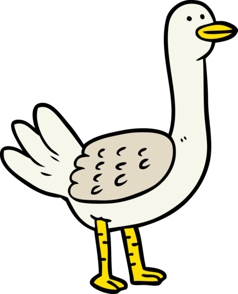 Bir insan tarafından çizilmiş çizgi film kuşu.