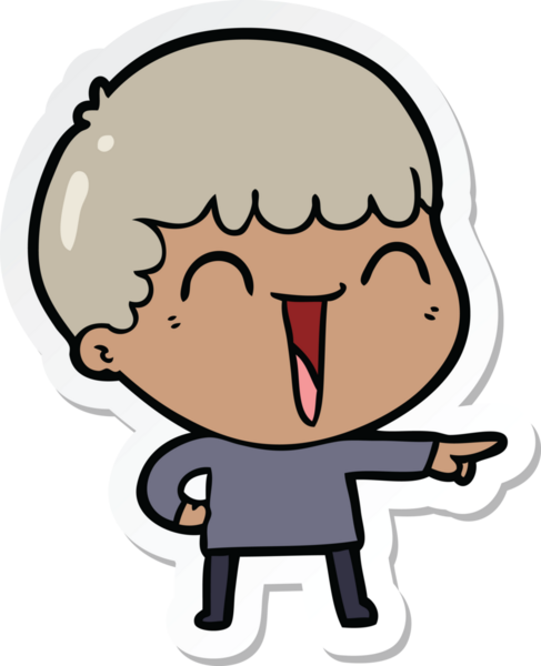 Bir insan tarafından çizilmiş mutlu bir adamın çıkartması.