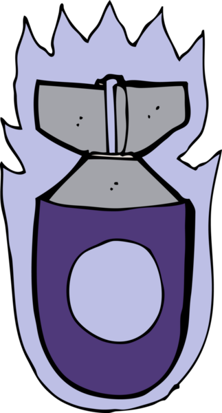 Bir insan tarafından çizilmiş çizgi film bombası.