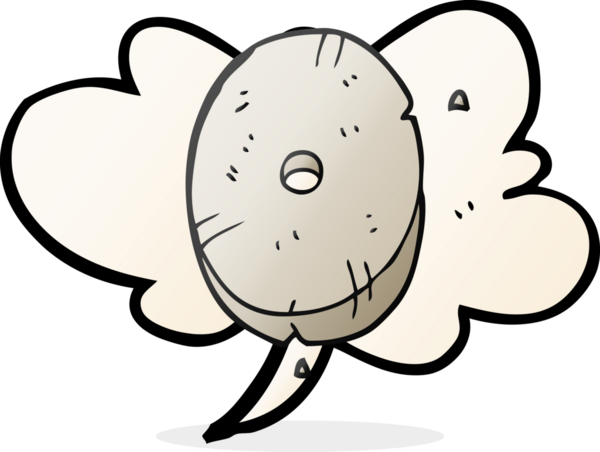 Bir insan tarafından çizilmiş sıfır numaralı serbest konuşma balonu karikatürü.