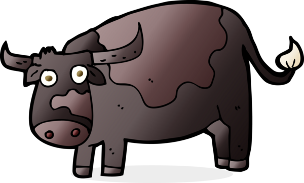 bir insan tarafından çizilmiş çizgi film ineği