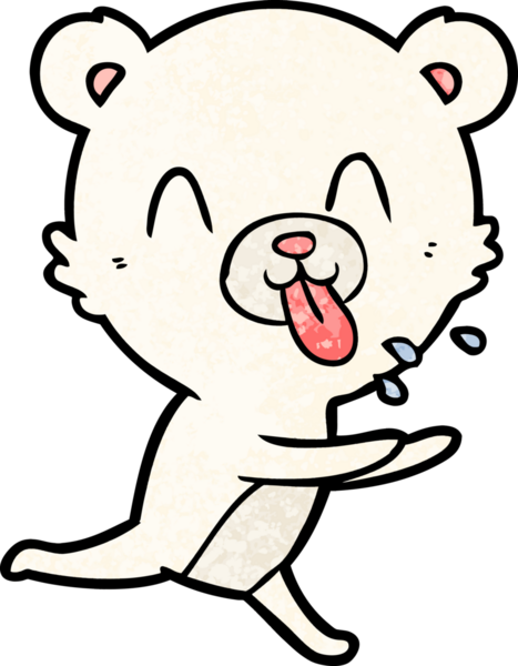 kaba karikatür kutup ayısının insan tarafından çizilmiş dili.