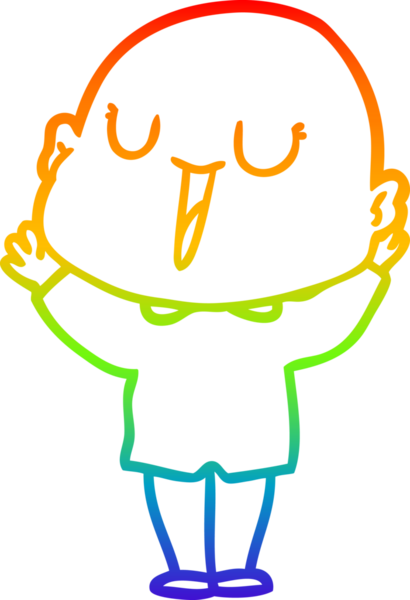 gökkuşağı gradyan çizimi mutlu bir çizgi kel adamın çizimi bir insan tarafından çizildi