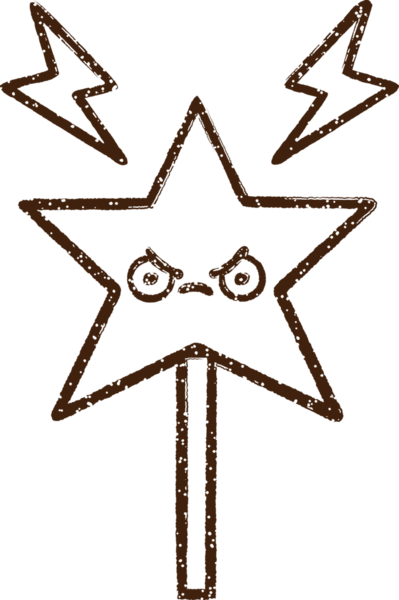 Sihirli Asa Kömür Bir insan tarafından çizilmiş