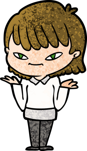 Bir insan tarafından çizilmiş karikatür kadın.