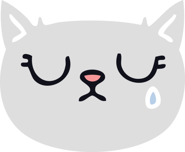 Bir insan tarafından çizilmiş ağlayan bir kedi.