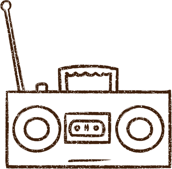 Bir insan tarafından çizilmiş Boom Box Kömür Çizimi