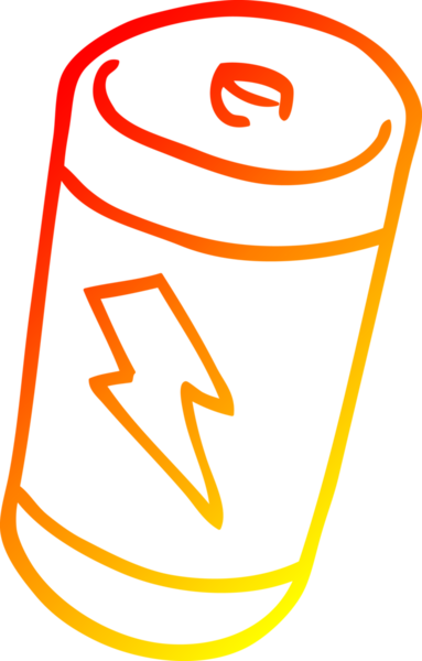 Bir insan tarafından çizilmiş karikatür bataryasının sıcak gradyan çizimi