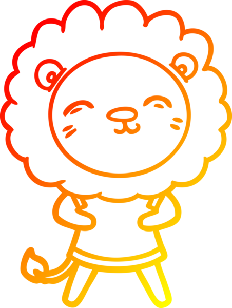 Bir insan tarafından çizilmiş karikatür aslanının sıcak çizgi çizimi